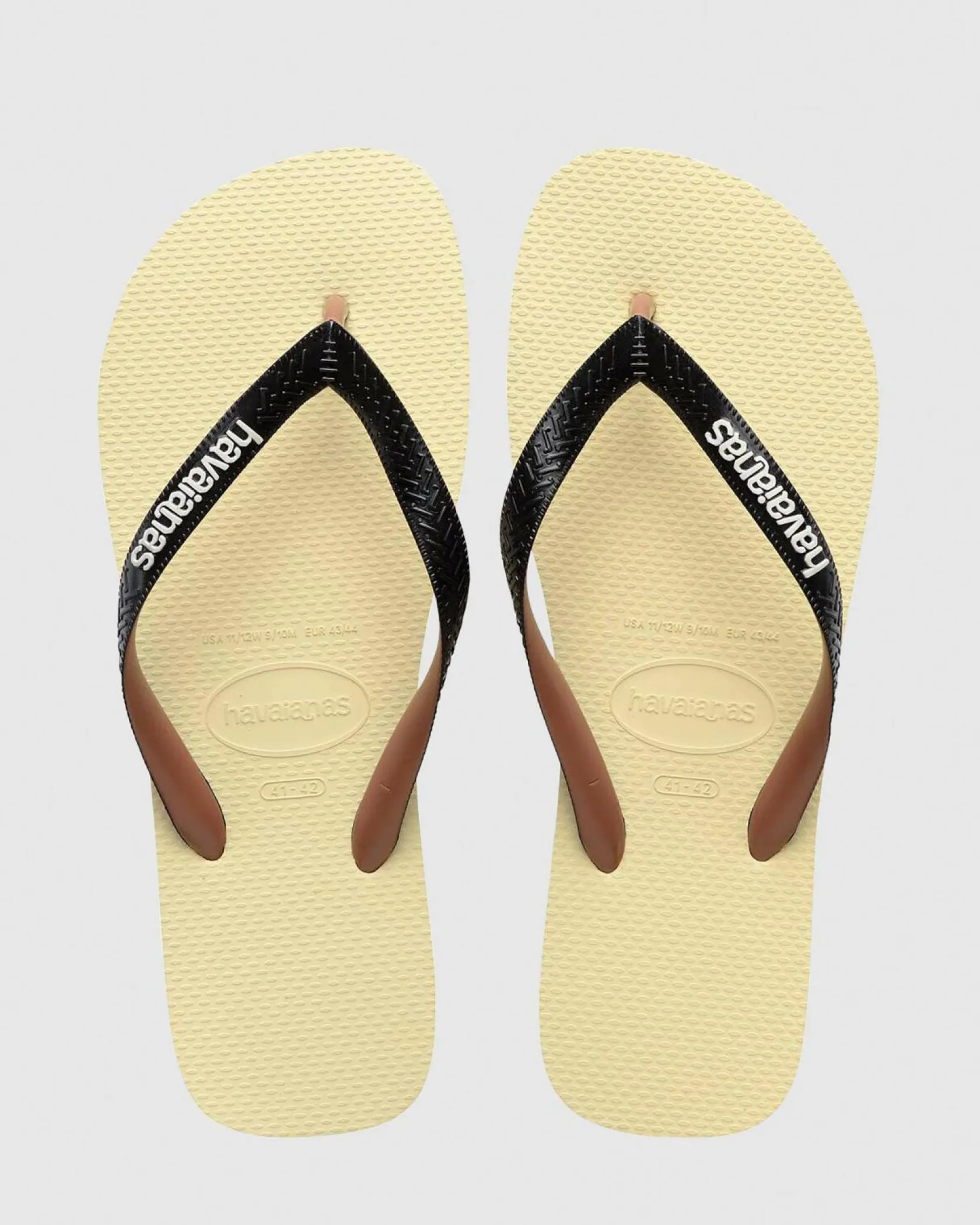 Havaianas Top Tred Thongs Beige/brown/white Clearance