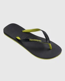 Havaianas Top Tred Thongs Black/green Sale