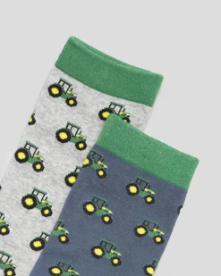 John Deere Tractor Row Fashion Socks Crew 2 Pack Multi Best