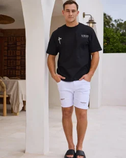 Lucid Trapper Denim Walk Shorts White Clearance