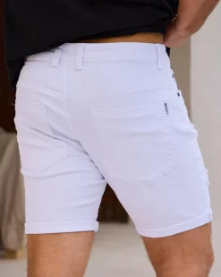 Lucid Trapper Denim Walk Shorts White Clearance