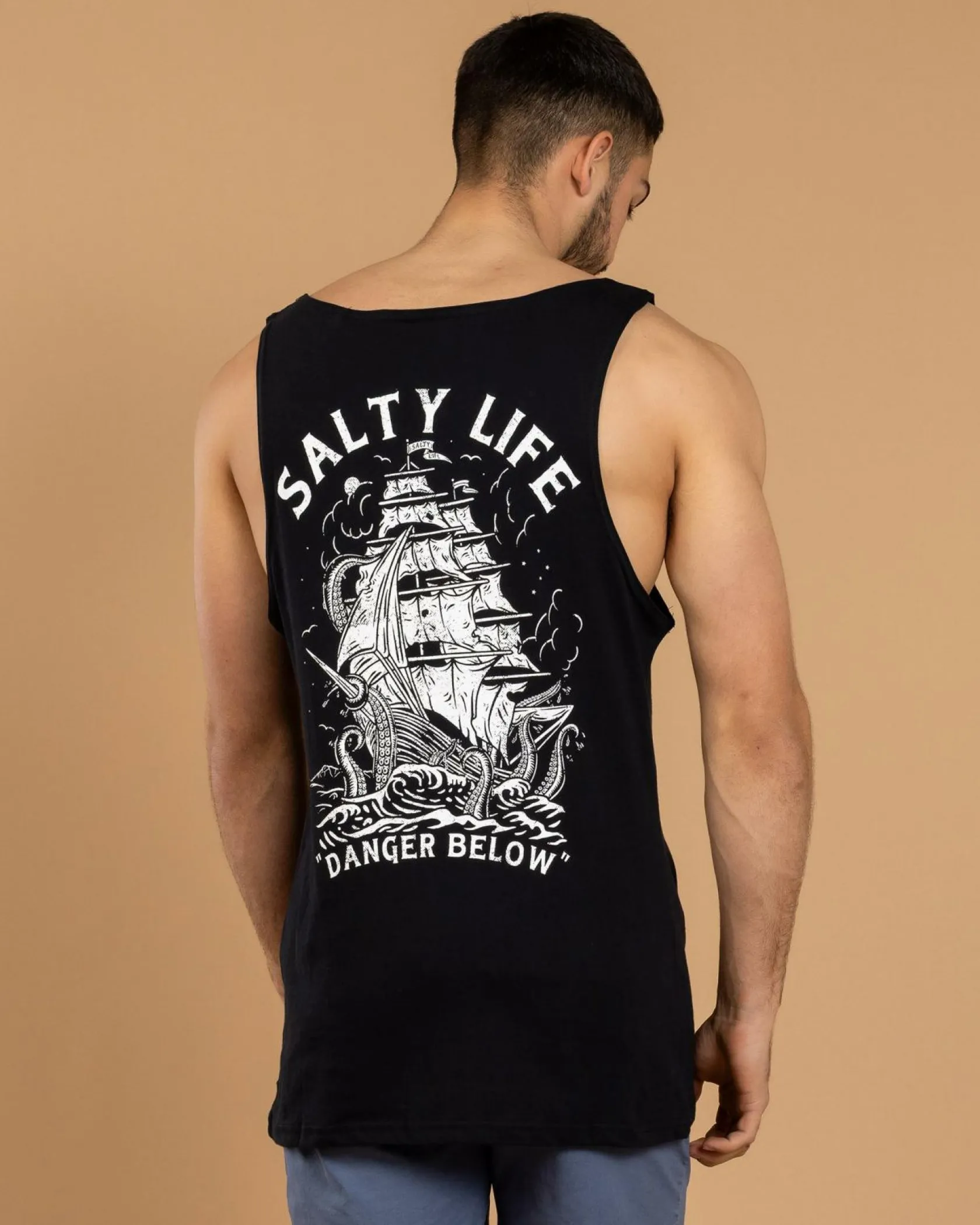 Salty Life Treacherous Sea Singlet Black Outlet