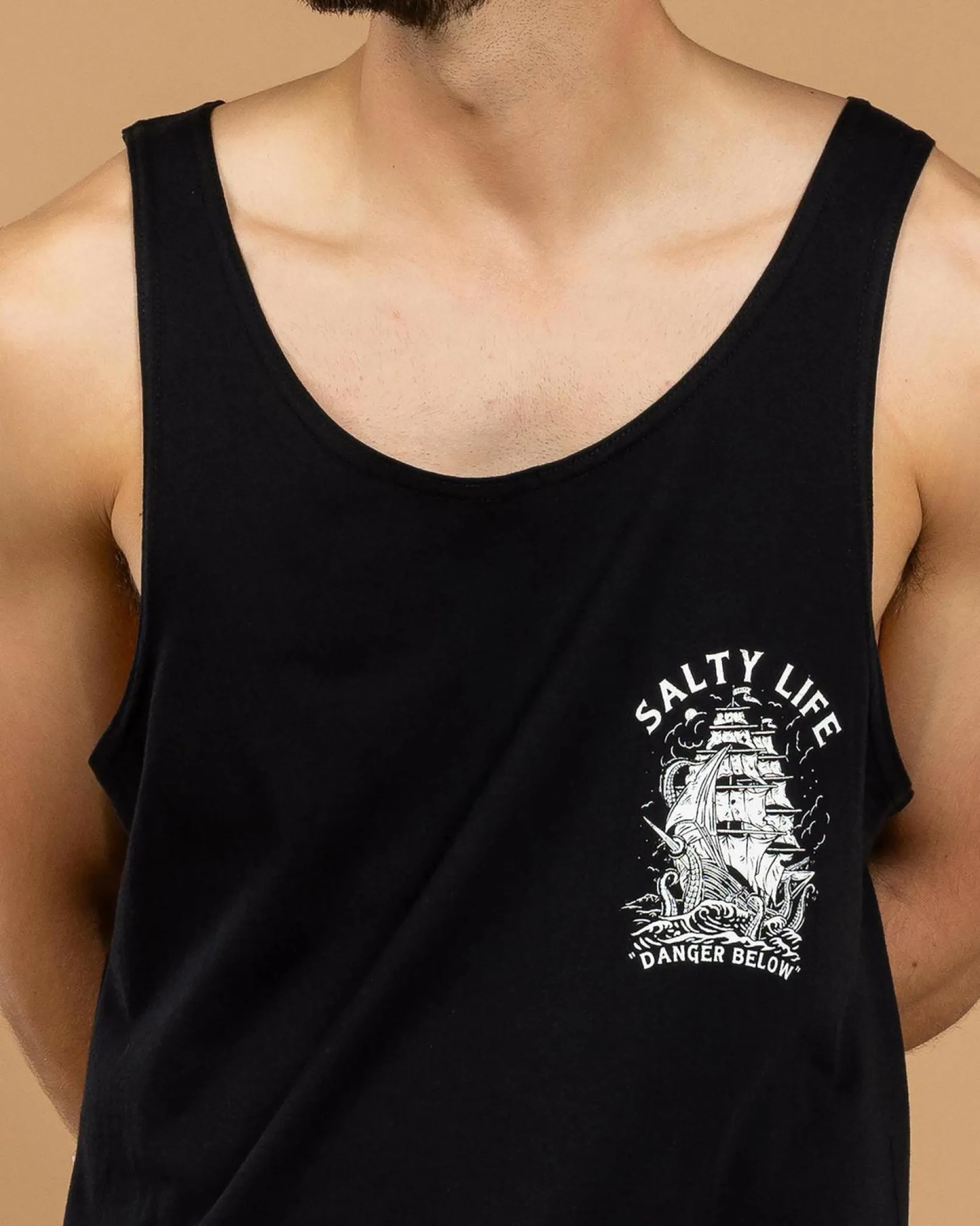 Salty Life Treacherous Sea Singlet Black Outlet