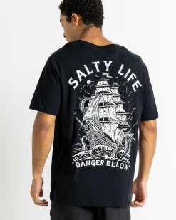 Salty Life Treacherous T-Shirt Black New