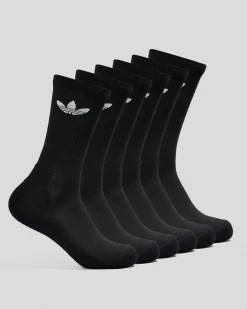 adidas Trefoil Crew Socks 6 Pack Black