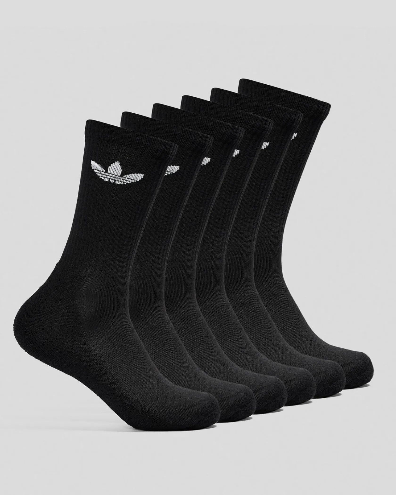 adidas Trefoil Crew Socks 6 Pack Black