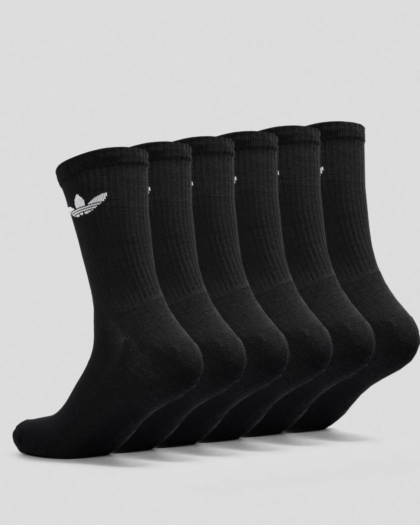 adidas Trefoil Crew Socks 6 Pack Black