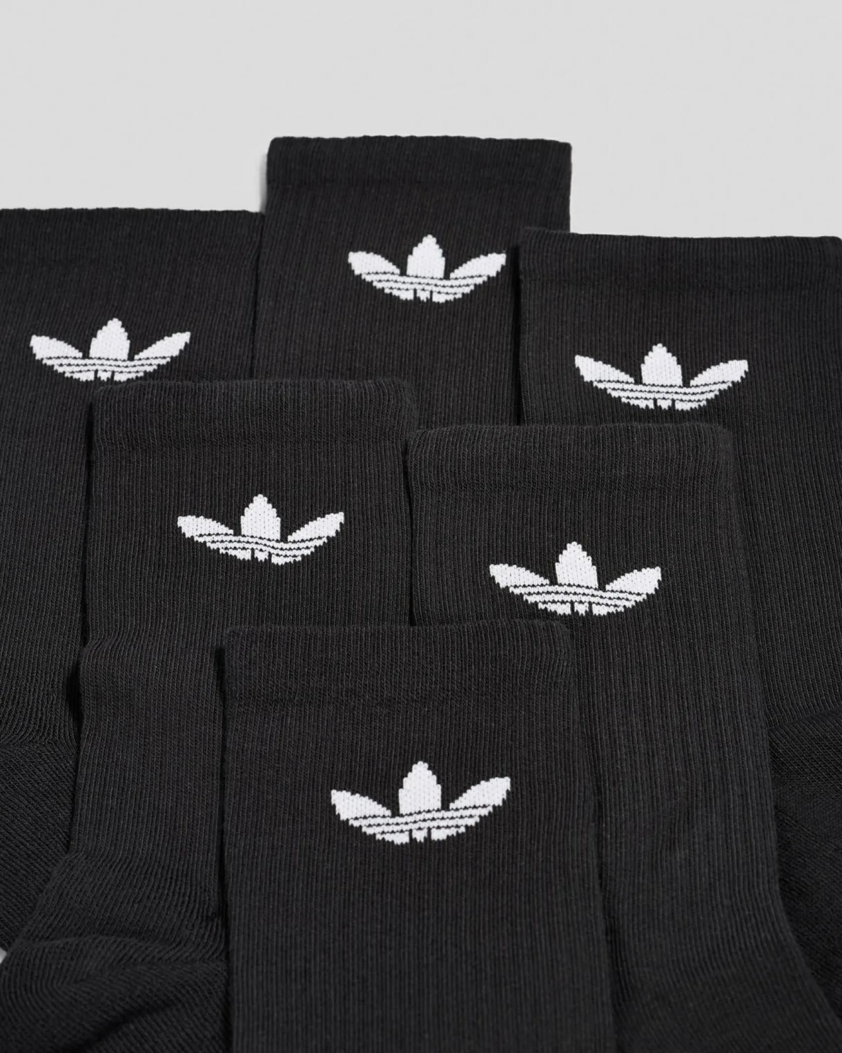 adidas Trefoil Crew Socks 6 Pack Black