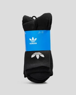 adidas Trefoil Crew Socks 6 Pack Black