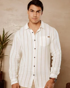Skylark Trilogy Long Sleeve Shirt White/tan Best
