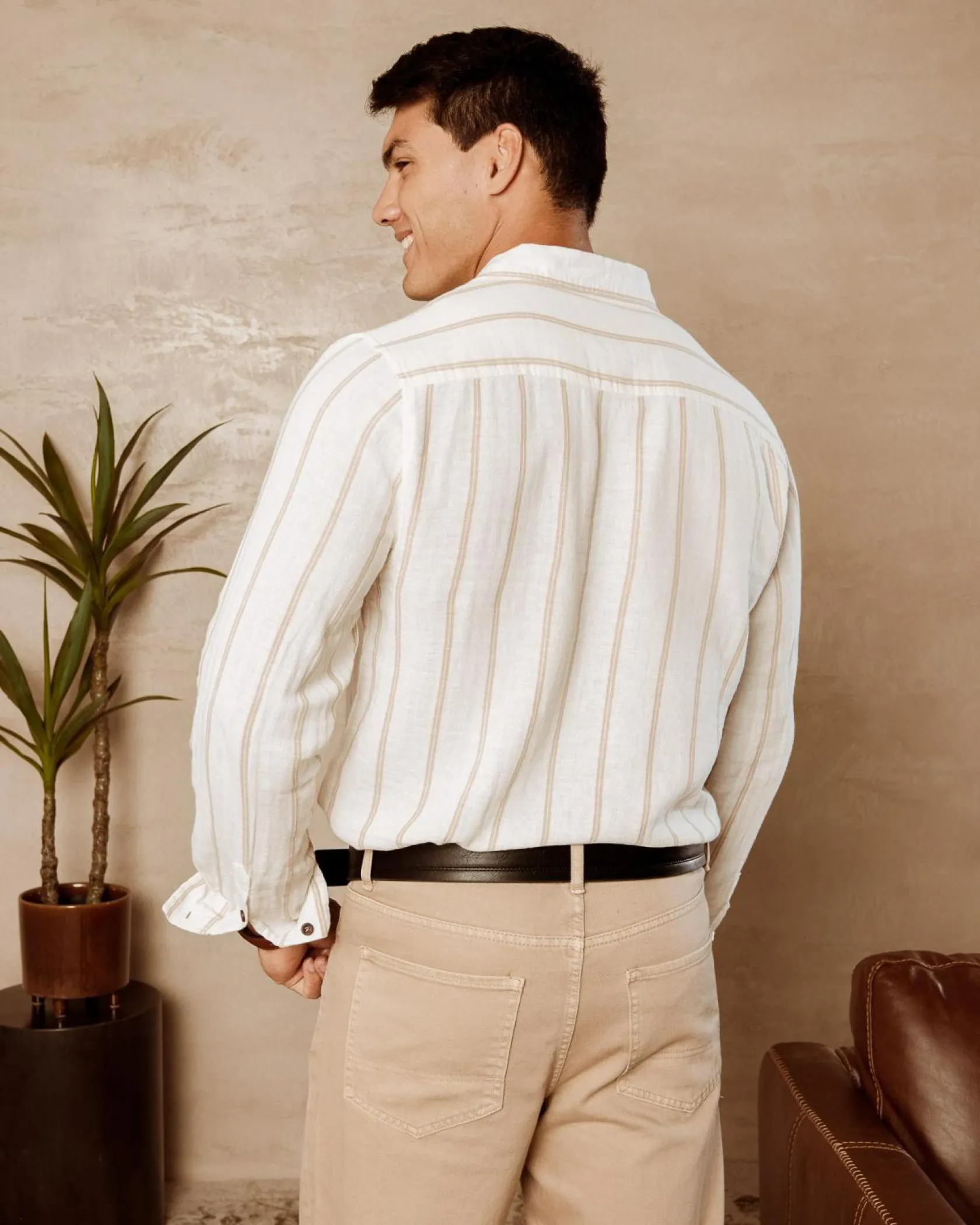 Skylark Trilogy Long Sleeve Shirt White/tan Best