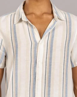 Lucid Tune Short Sleeve Shirt Off White Stripe Best