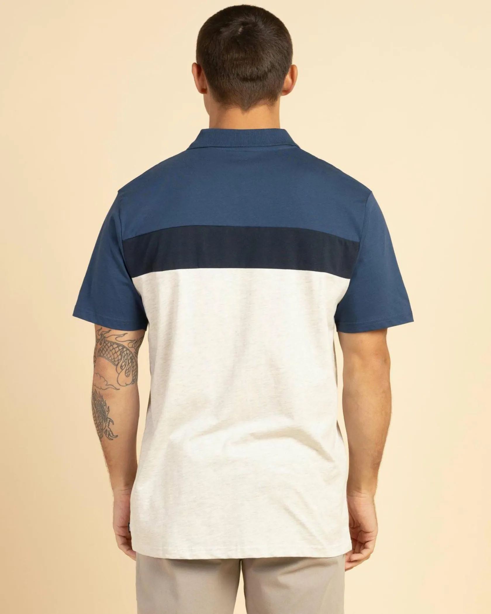 Rip Curl Undertow Panel Polo Shirt Grey Marle/navy Clearance