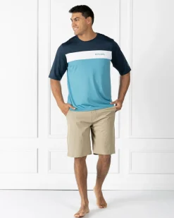 Rip Curl Undertow Short Sleeve Rash Vest Ocean Hot