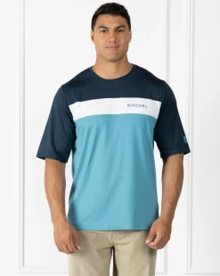 Rip Curl Undertow Short Sleeve Rash Vest Ocean Hot