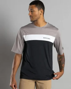 Rip Curl Undertow Short Sleeve Rash Vest Black/ Grey Hot