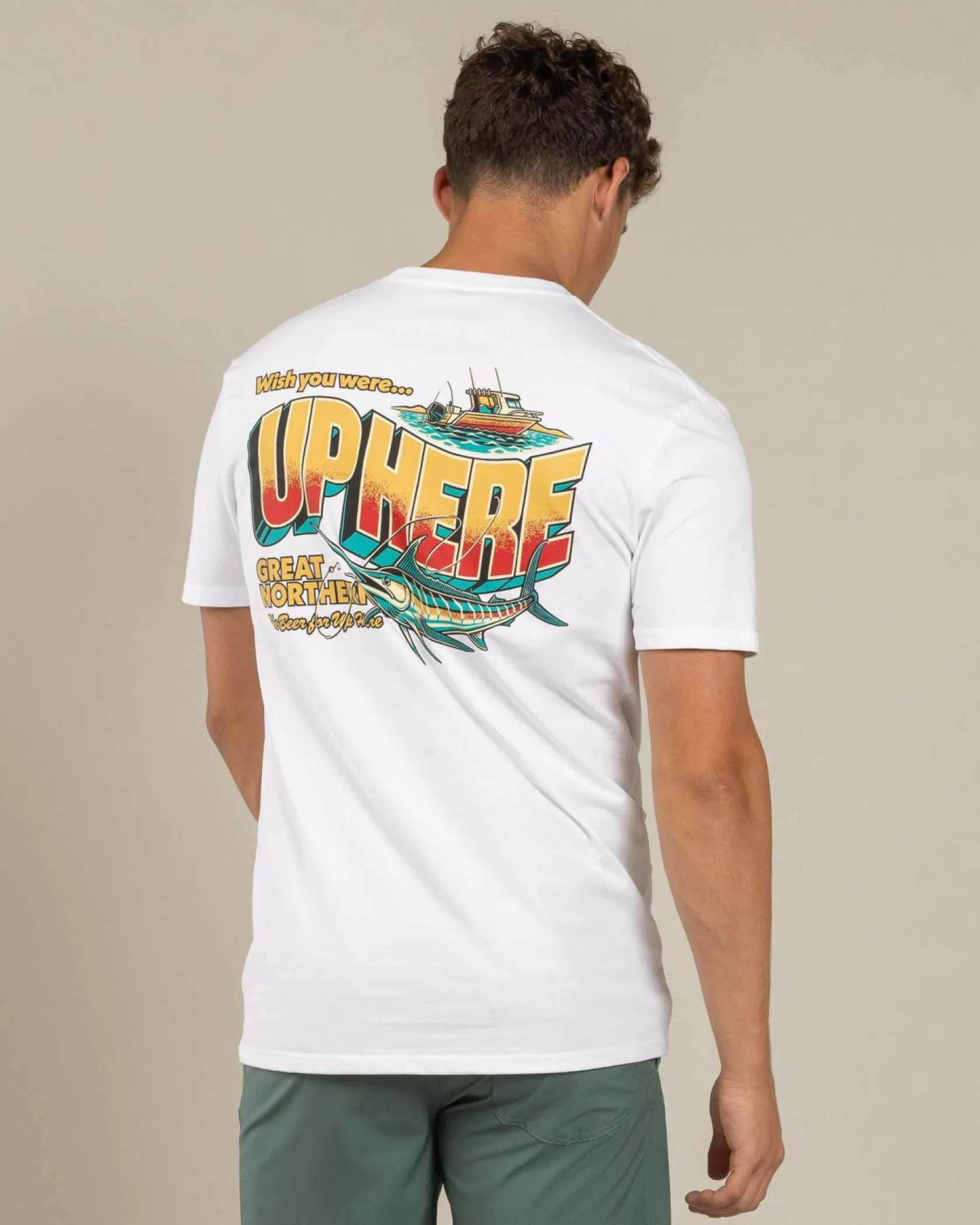 Great Northern Up Here T-Shirt White Clearance