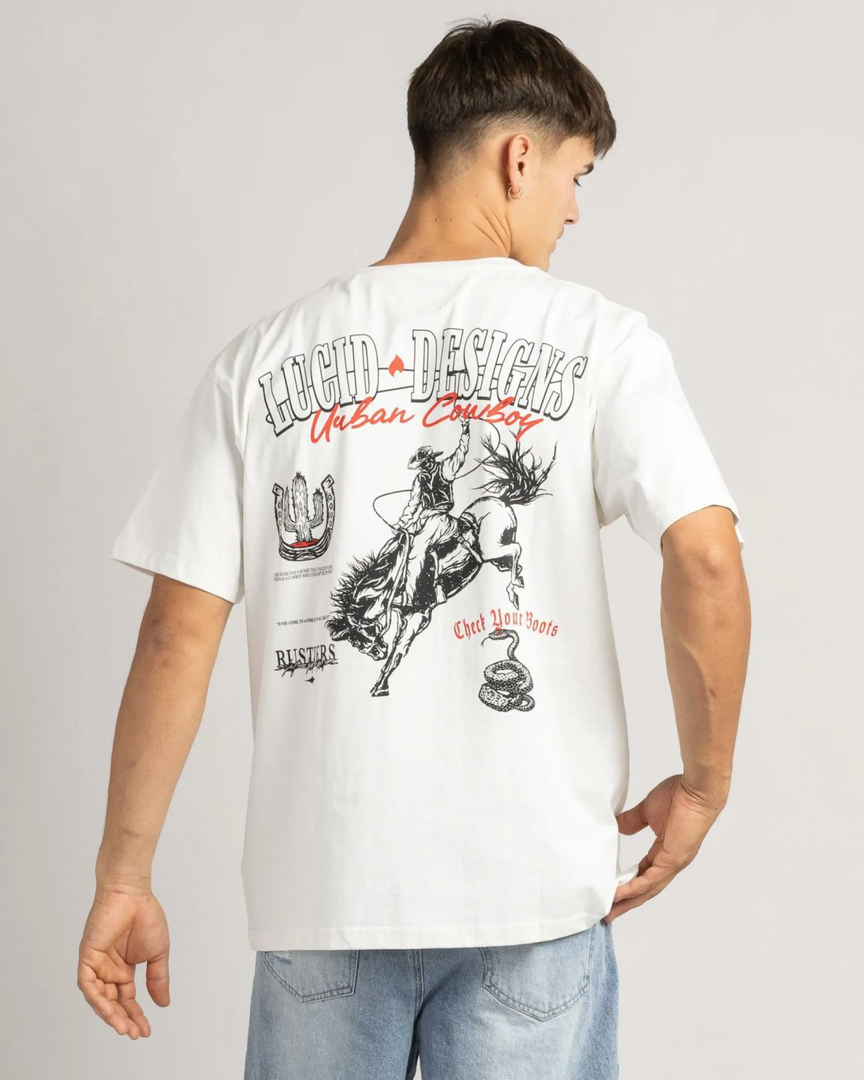Lucid Urban Rodeo T-Shirt Cream Discount