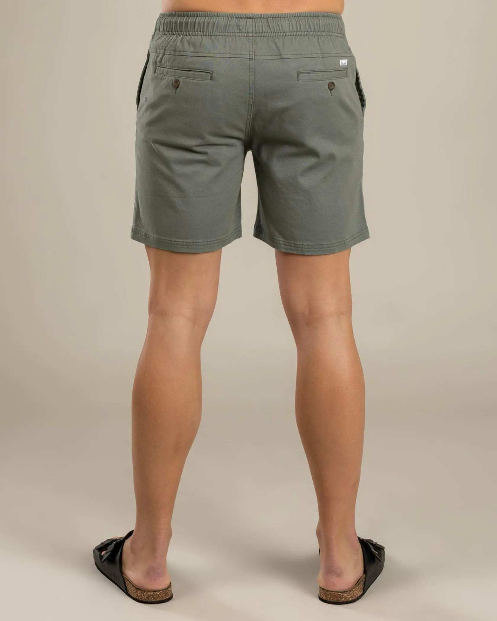 Lucid Urbane Elastic Waist Shorts Olive Sale