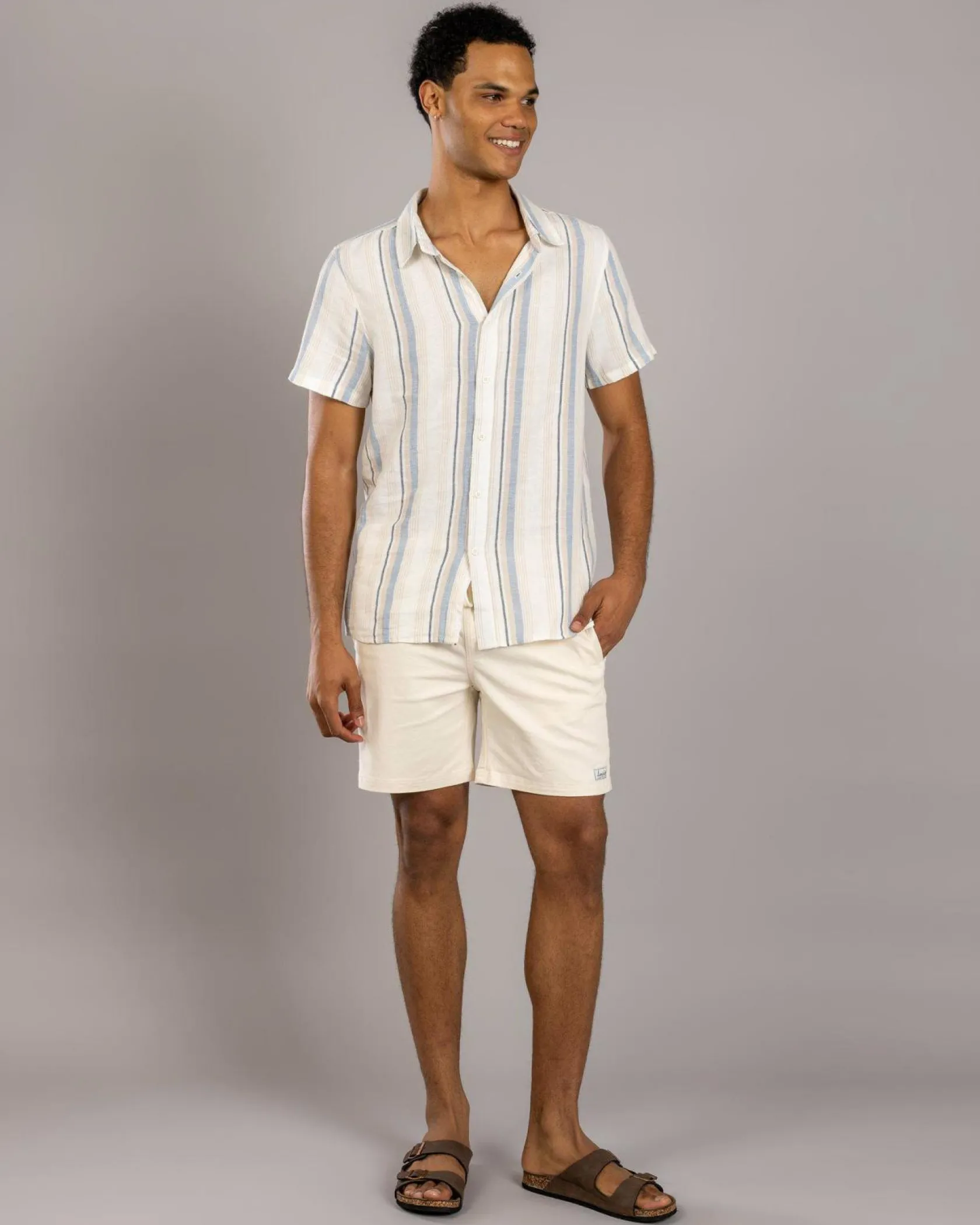 Lucid Urbane Elastic Waist Shorts Off White Discount