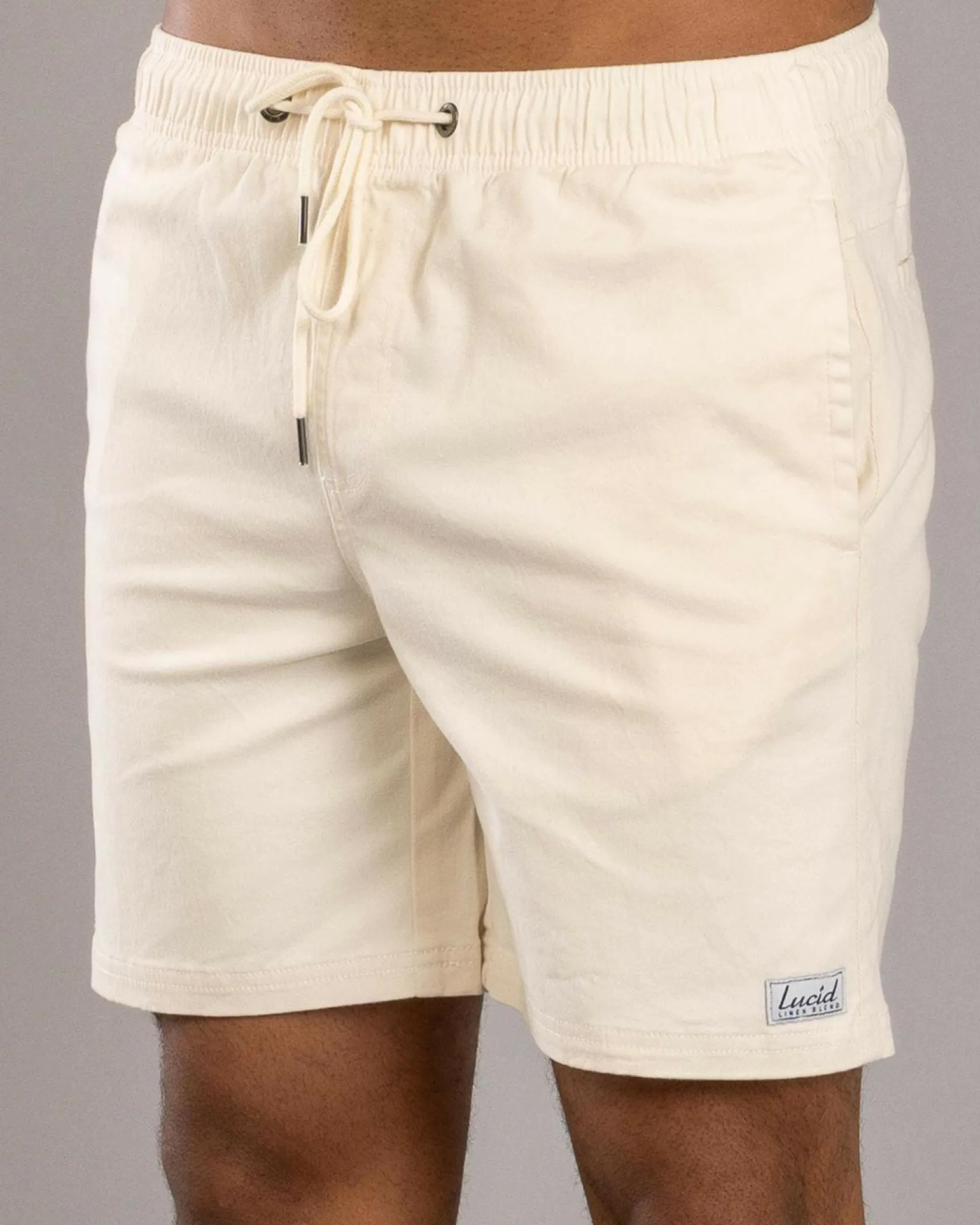 Lucid Urbane Elastic Waist Shorts Off White Discount