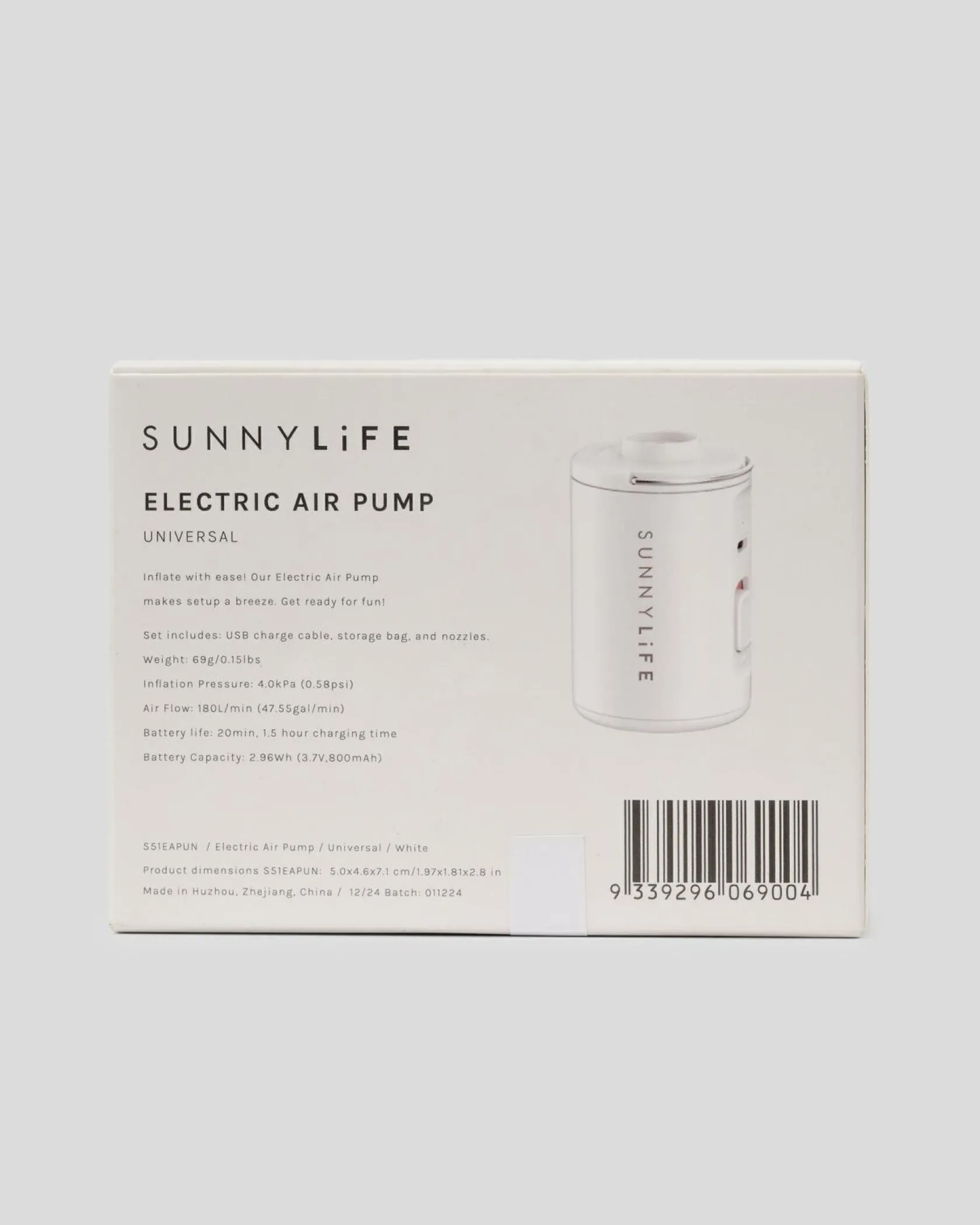 Sunnylife USB Electric Air Pump White Sale