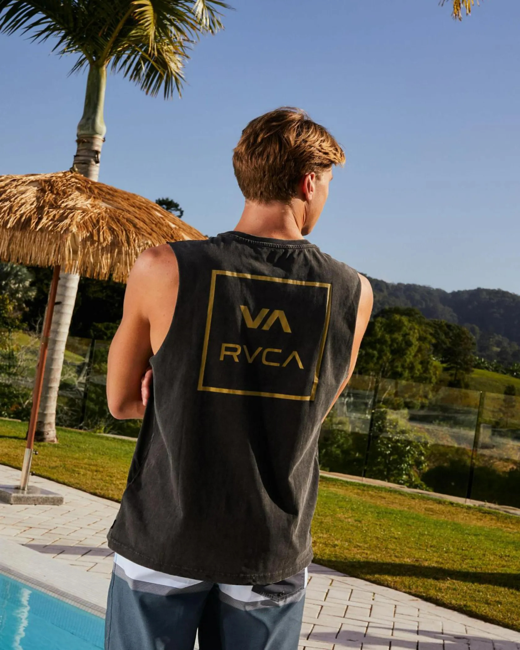 RVCA VA All The Ways Muscle Tank Black Acid Discount