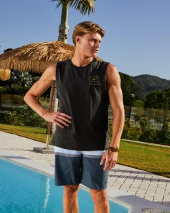 RVCA VA All The Ways Muscle Tank Black Acid Discount