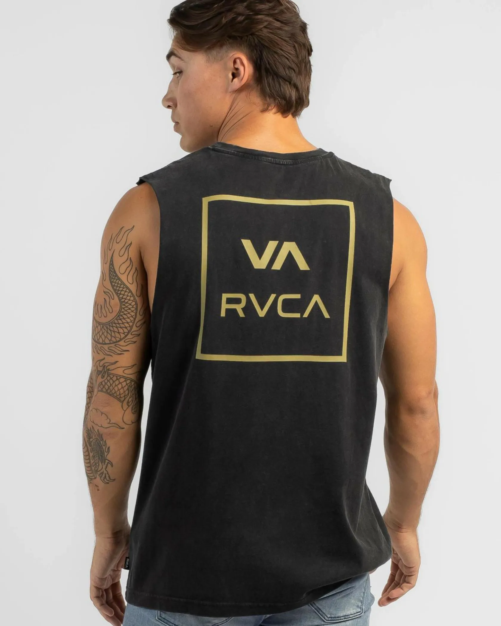 RVCA VA All The Ways Muscle Tank Black Acid Discount