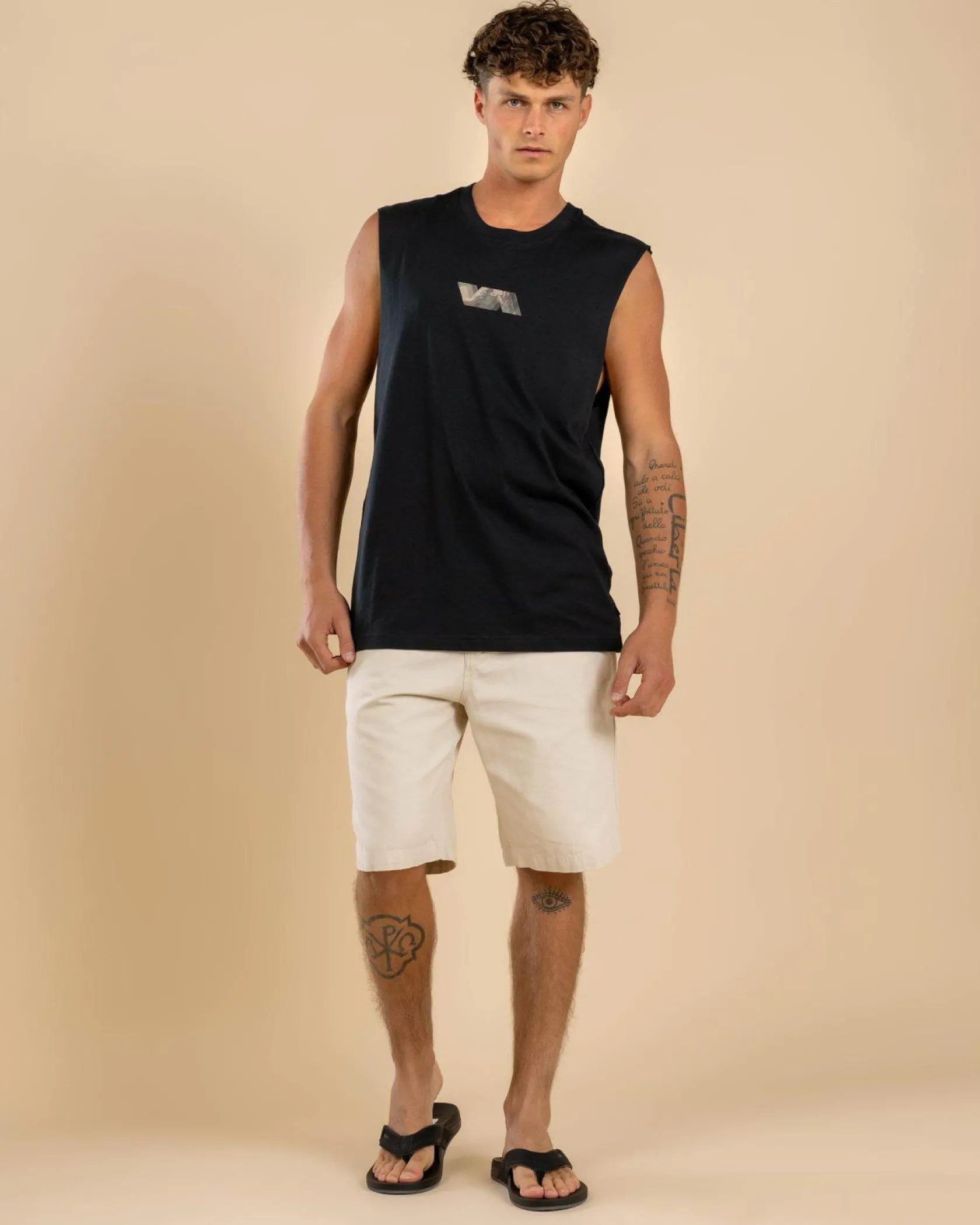 RVCA Va Blurr Fill Muscle Tank Black