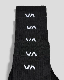 RVCA VA Sport Socks 5 Pack Black Best