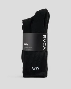 RVCA VA Sport Socks 5 Pack Black Best