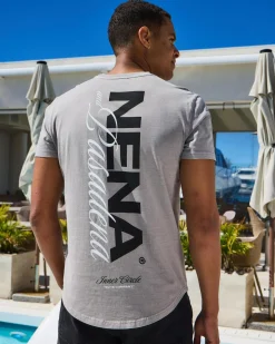 Nena & Pasadena Veered Dual Curved T-Shirt Pigment Paloma Discount