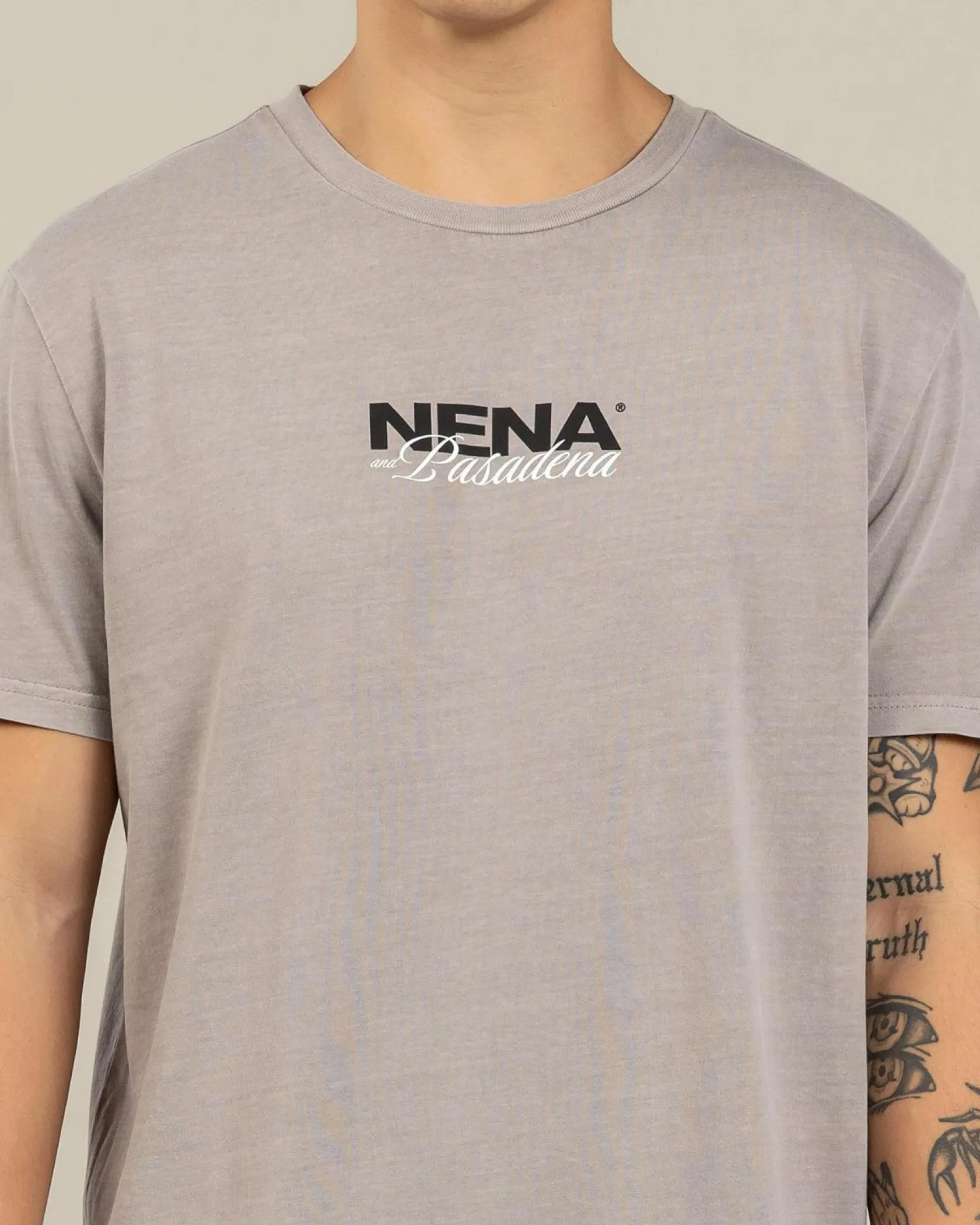 Nena & Pasadena Veered Dual Curved T-Shirt Pigment Paloma Discount