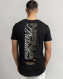 Nena & Pasadena Veered Dual Curved T-Shirt Jet Black Best