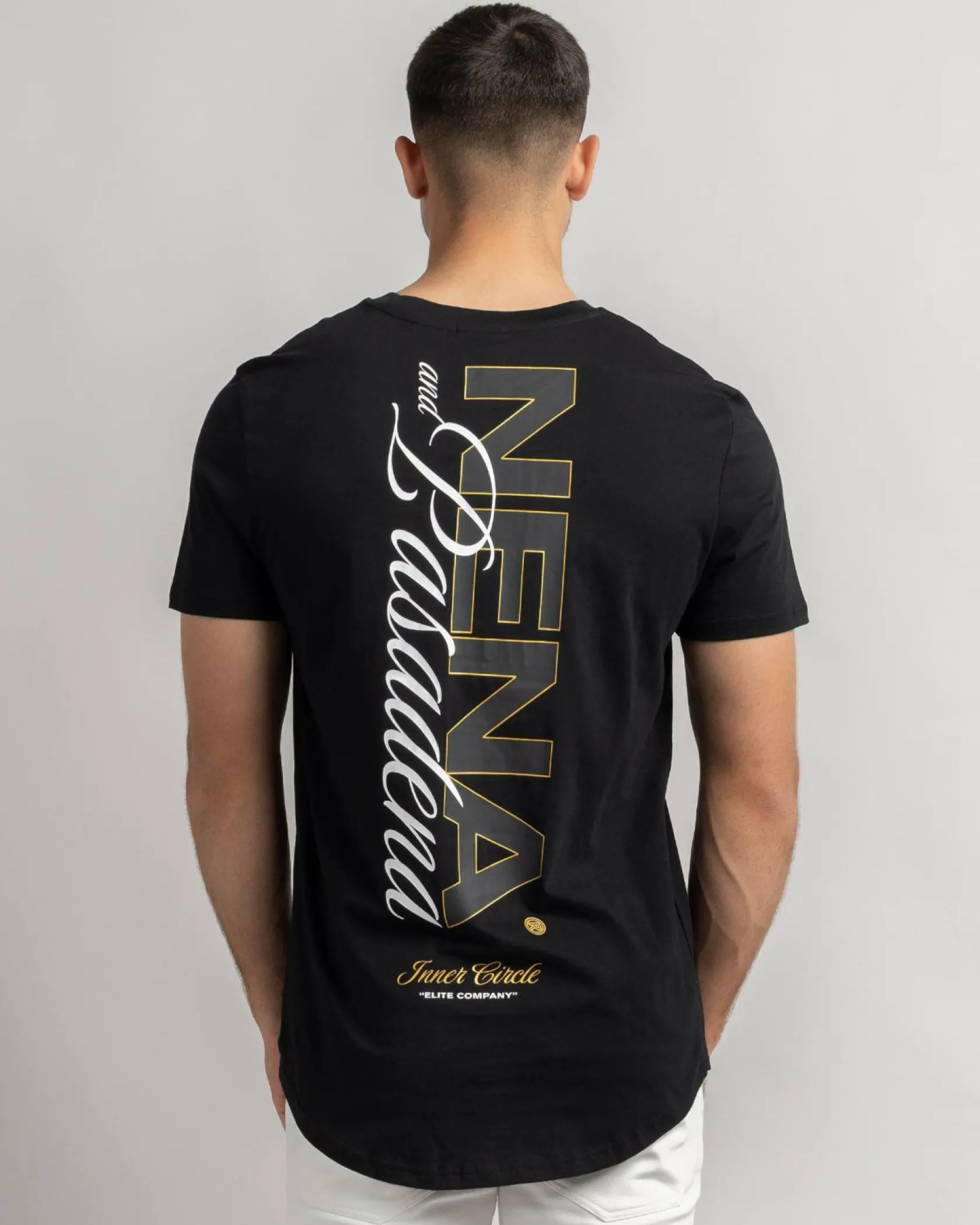 Nena & Pasadena Veered Dual Curved T-Shirt Jet Black Best