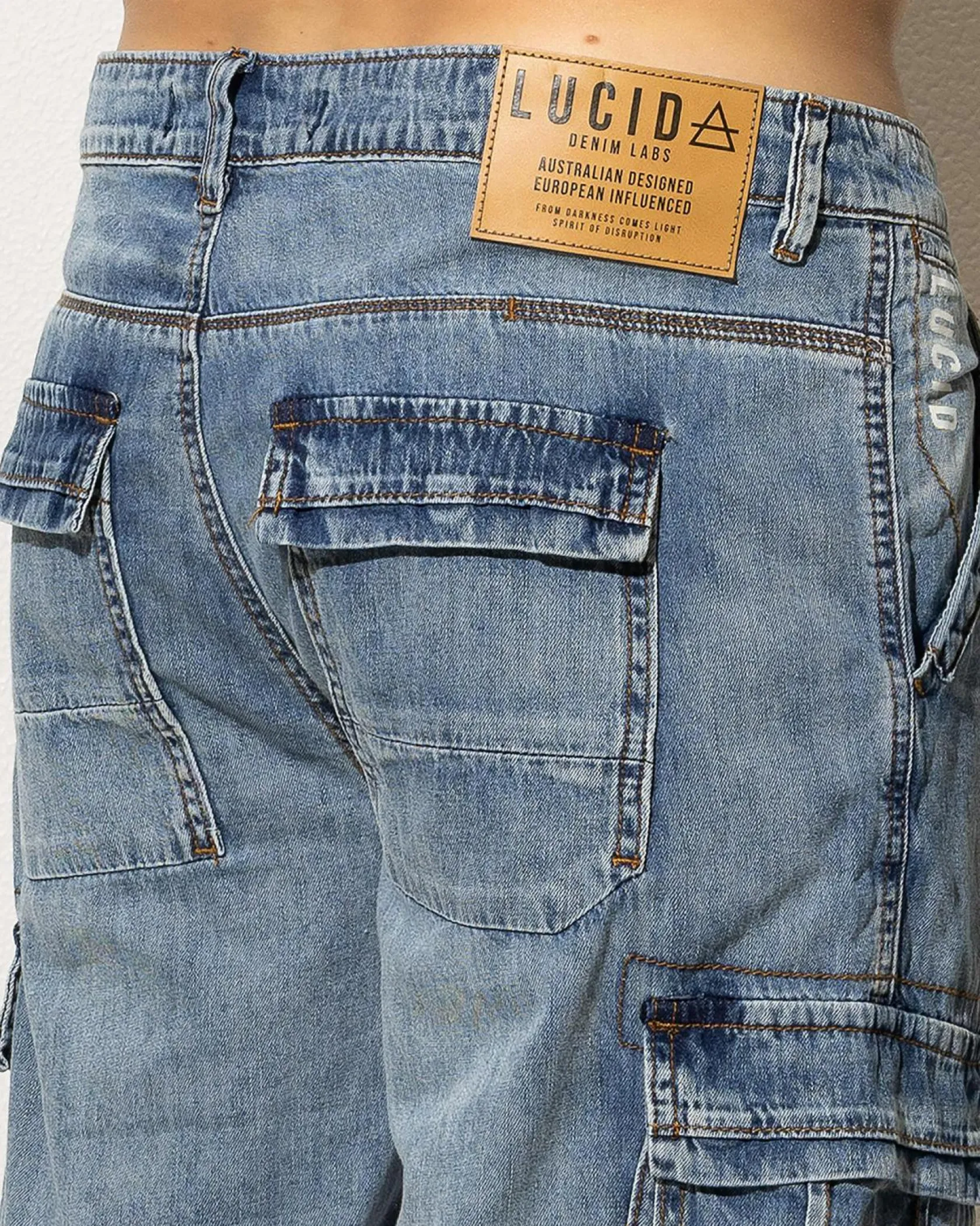 Lucid Viable Denim Walk Shorts Washed Blue Best