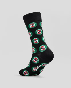 FOOT-IES Victoria Bitter Logos Organic Socks Black Best