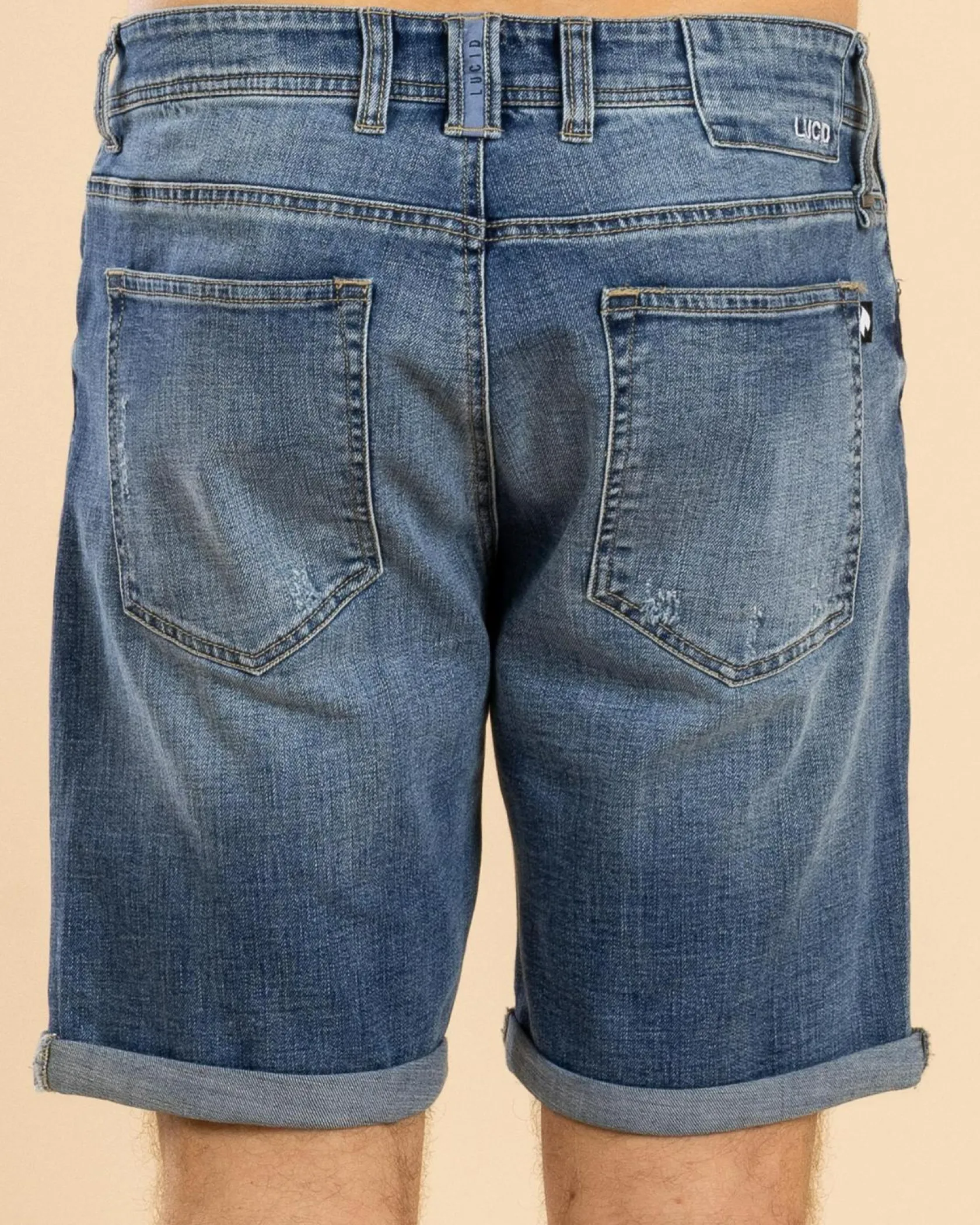 Lucid Vienna Denim Walk Shorts Mid Blue Online