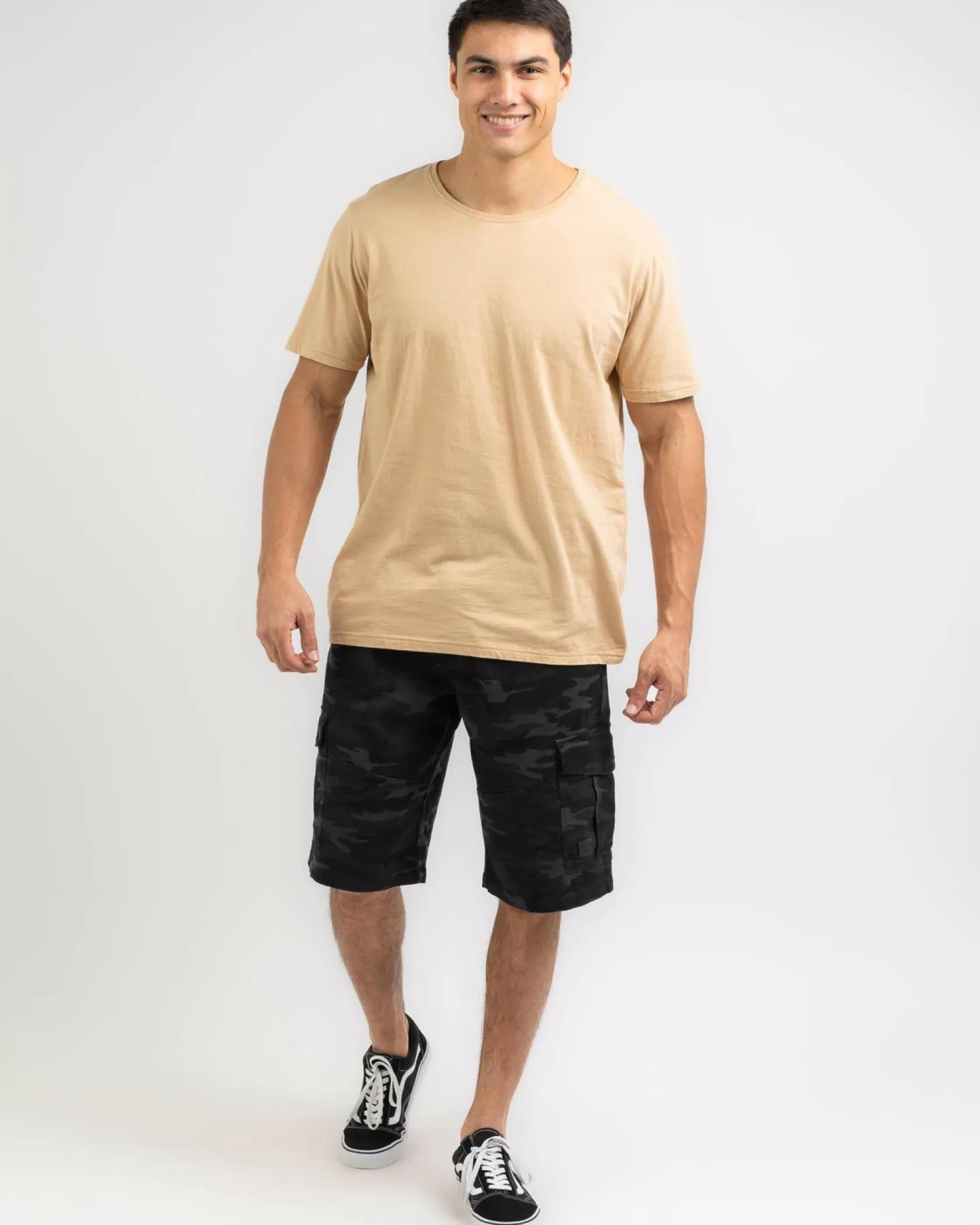 Dexter Vinicate Cargo Shorts Black Camo New