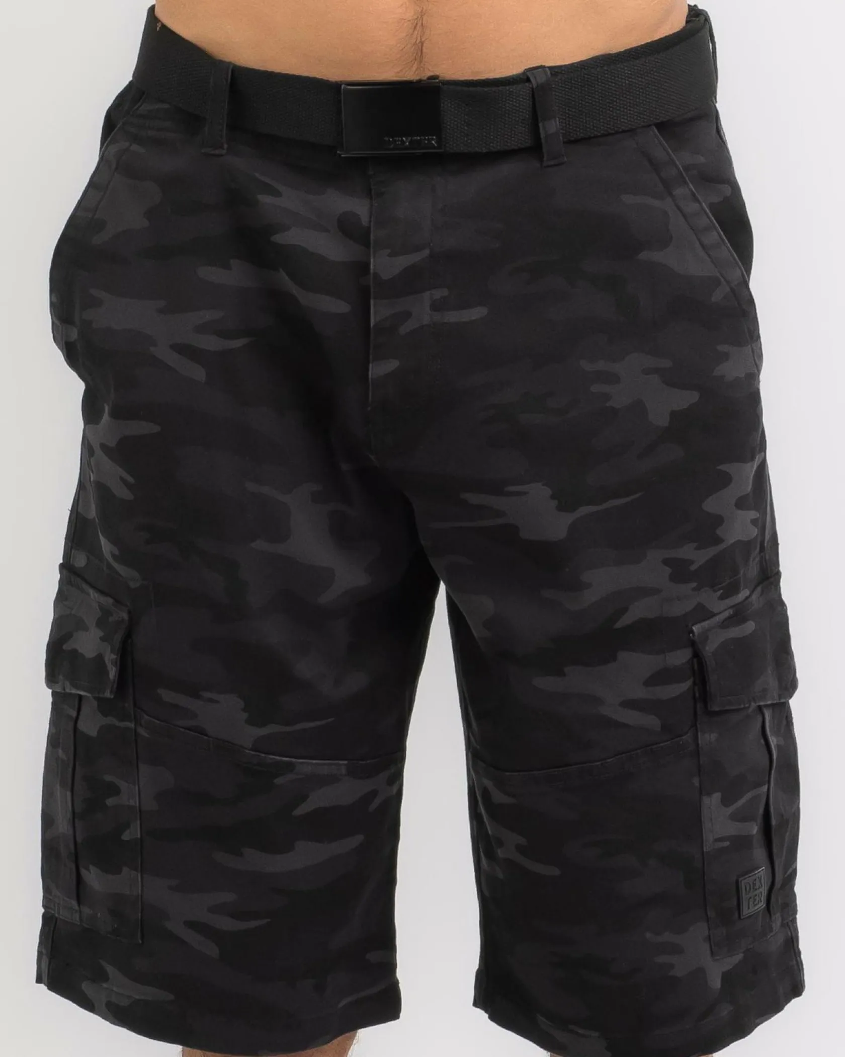 Dexter Vinicate Cargo Shorts Black Camo New