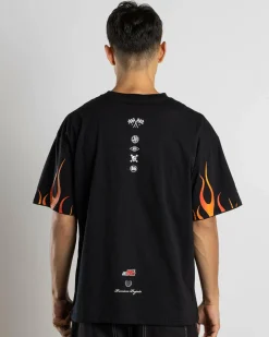 Jetpilot Vintage Flames T-Shirt Black Clearance