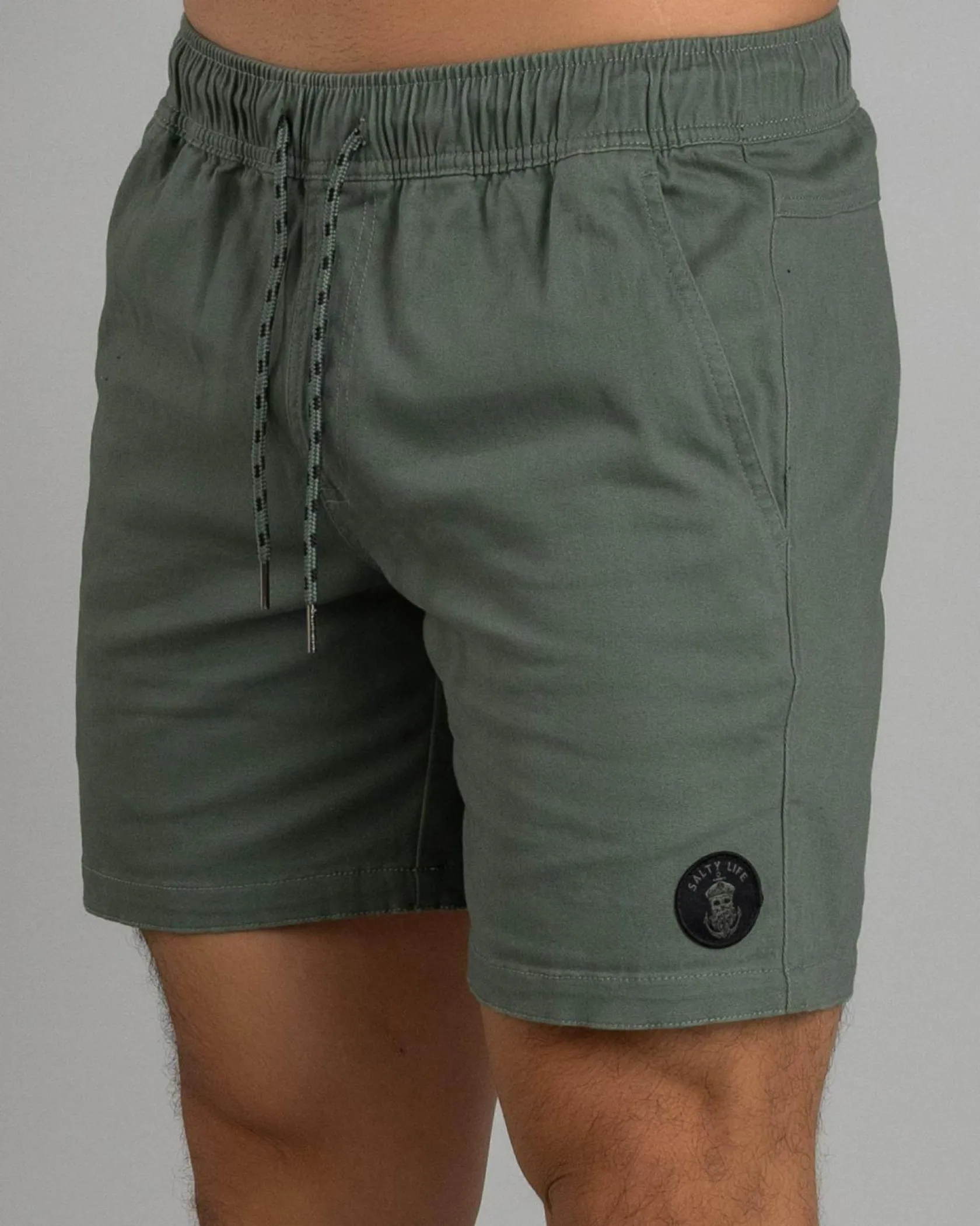 Salty Life Vision Elastic Waist Shorts Sage Clearance