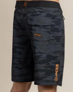 Jacks Visionary Board Shorts Dark Camo Hot