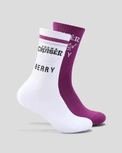 FOOT-IES Vodka Cruiser Bold Berry Sneaker Sock 2 Pack White/berry Sale
