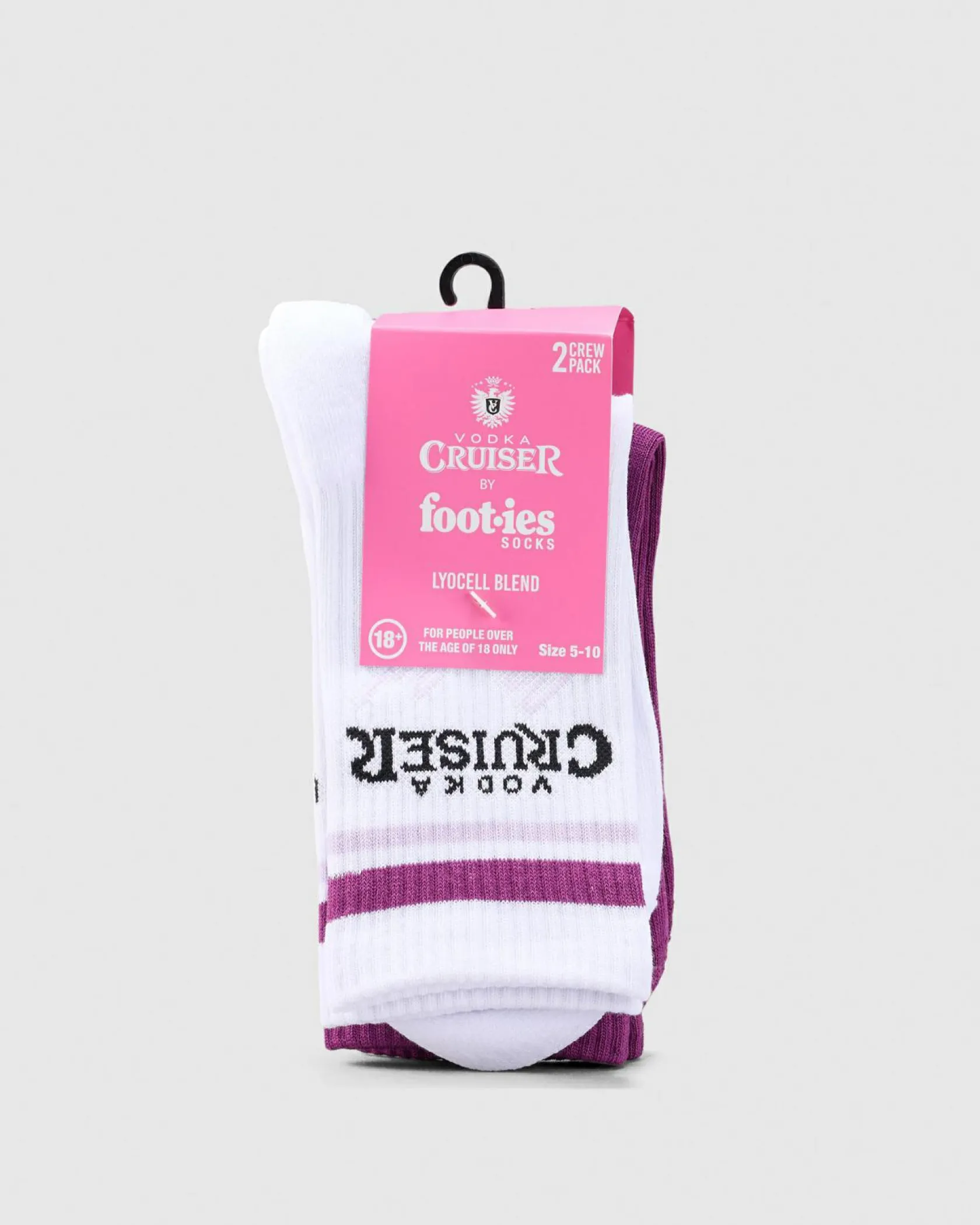 FOOT-IES Vodka Cruiser Bold Berry Sneaker Sock 2 Pack White/berry Sale