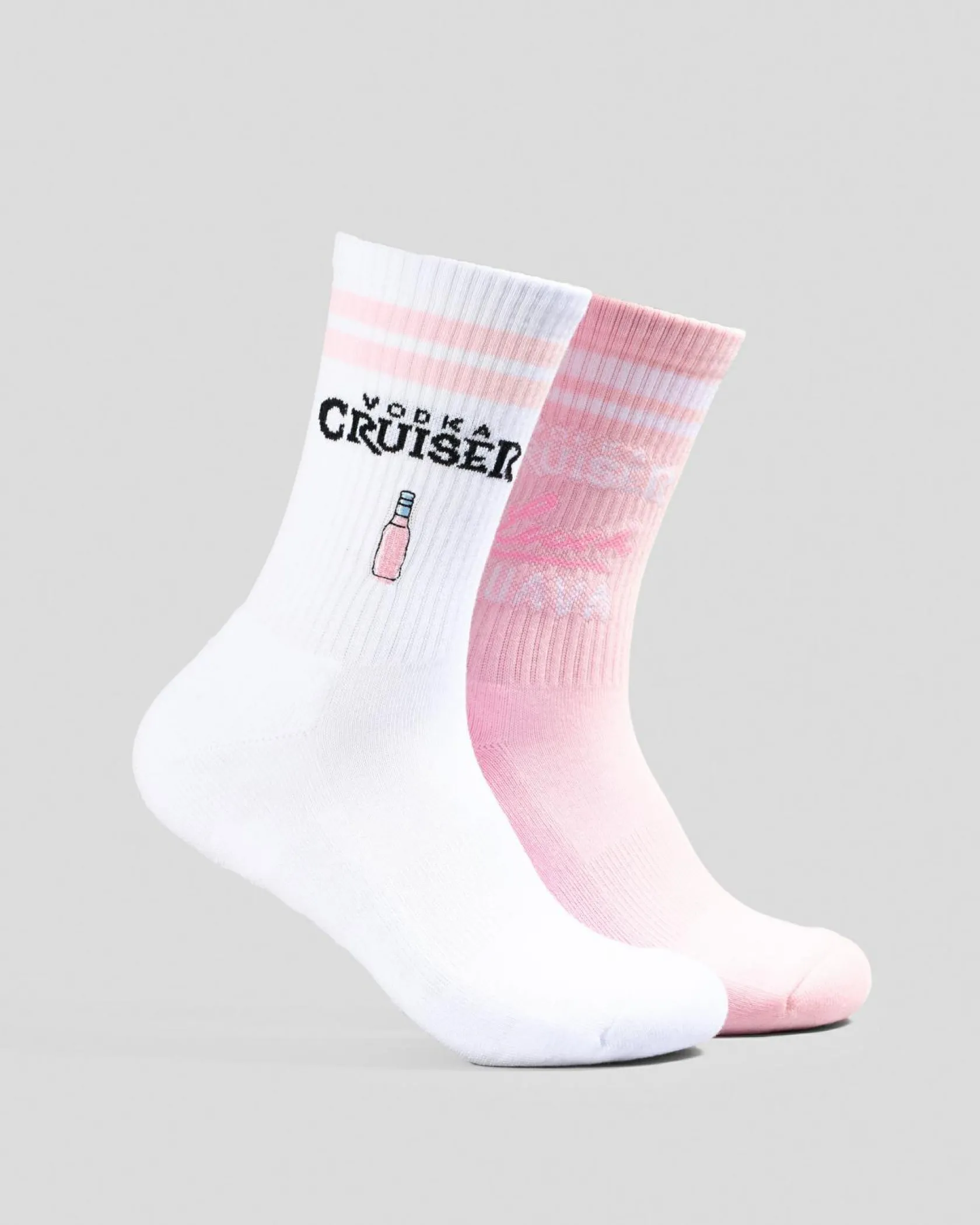 FOOT-IES Vodka Cruiser Lush Embroidery Sneaker Socks 2 Pack Light Pink/white Clearance