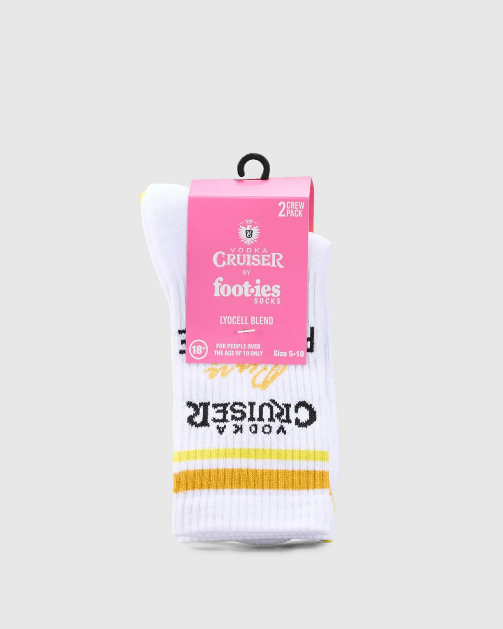 FOOT-IES Vodka Cruiser Pure Pineapple Sneaker Sock 2 Pack White/yellow Sale