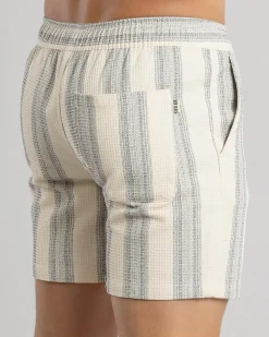 Skylark Waffle Elastic Waist Shorts Off White