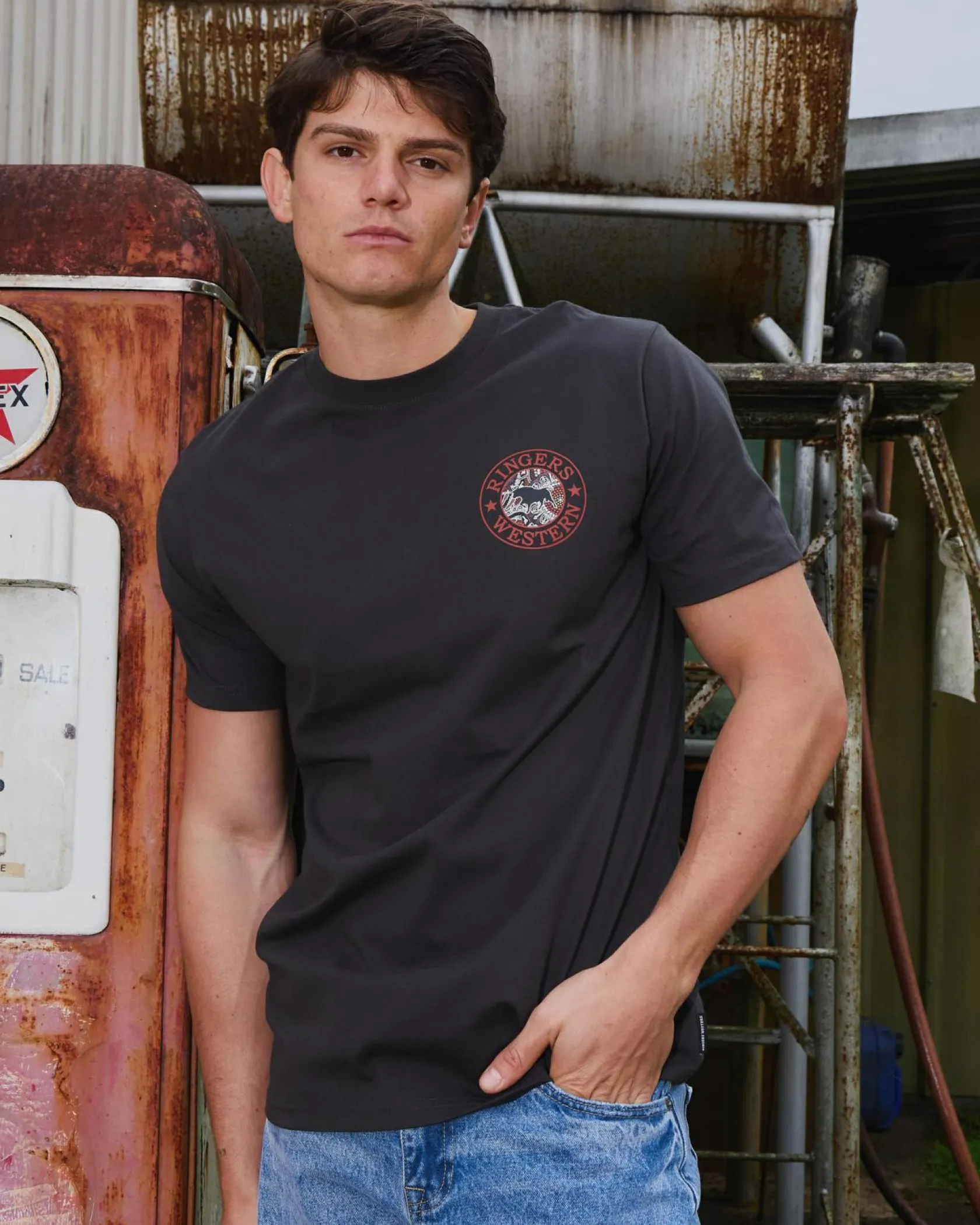 Ringers Western Walkabout Warrior T-Shirt Charcoal Outlet